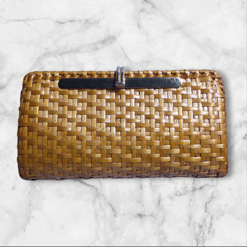 Rodo Vintage Wood and Gold Handbag